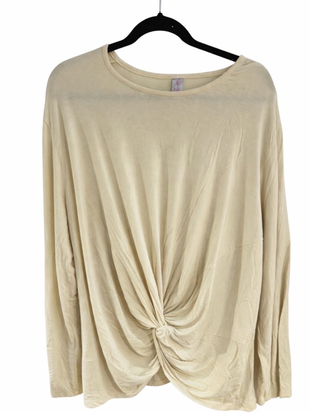 Snoga Athletics Cream Twist Front Long Sleeve Top 3X Soft Stretch Modest Chic